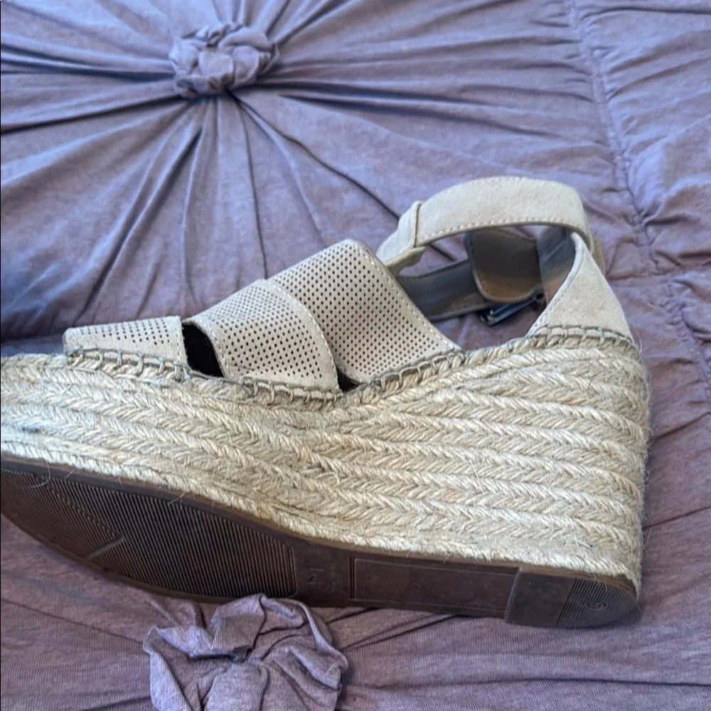 Marc Fisher Mladore Tan Wedge Sandals in suede- worn a few‎ times. 145 retail